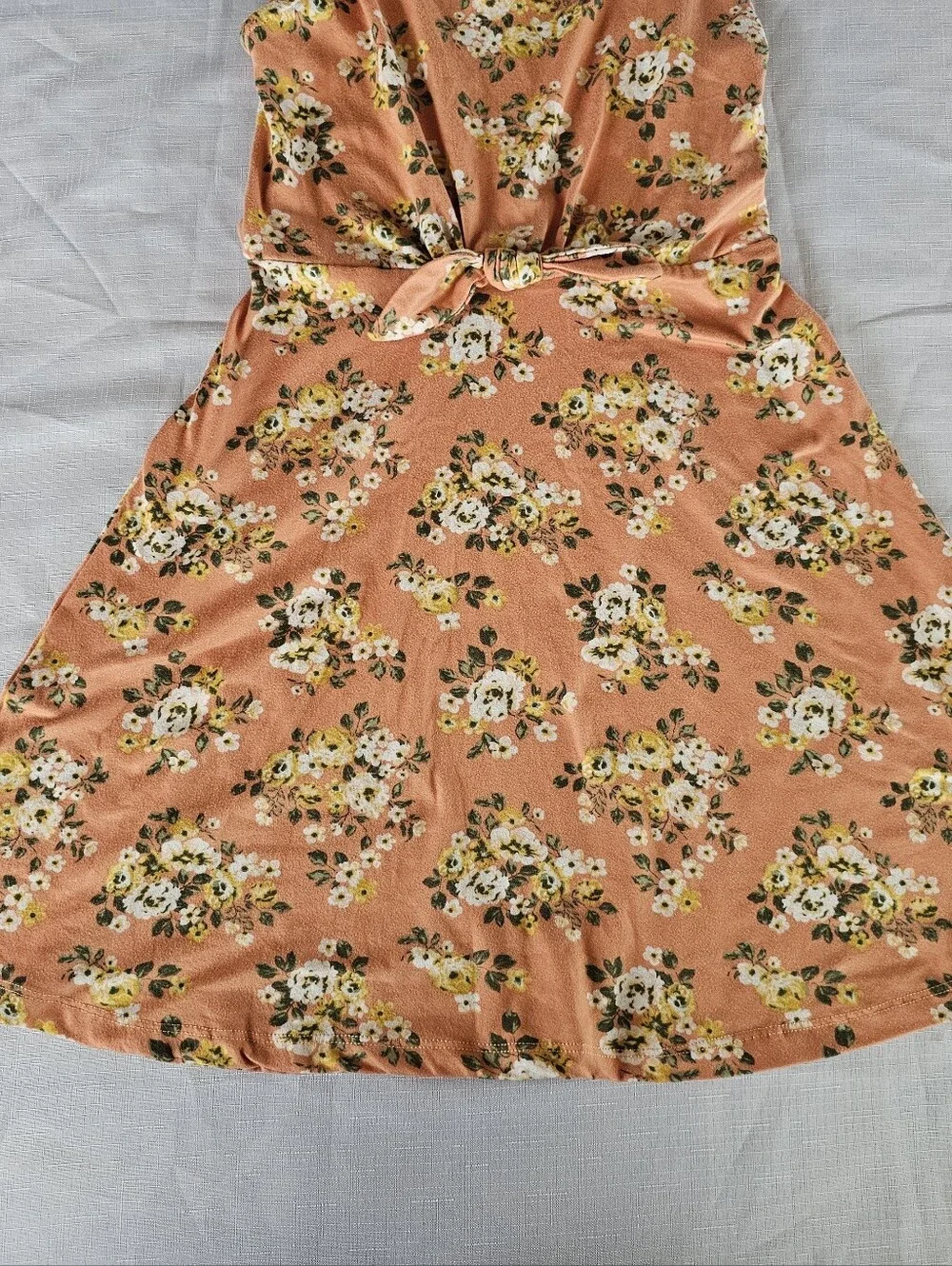 Girls Rule Orange Floral Sleeveless Summer Dress Size 8 Knee Length Casual EUC